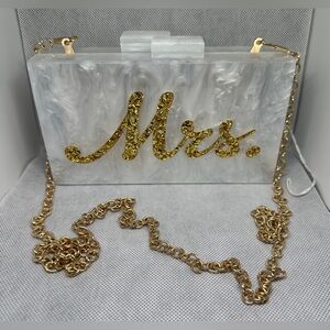 Amazon | “Mrs.” Bride Wedding Bridal Shower Crossbody or Clutch Bag Purse